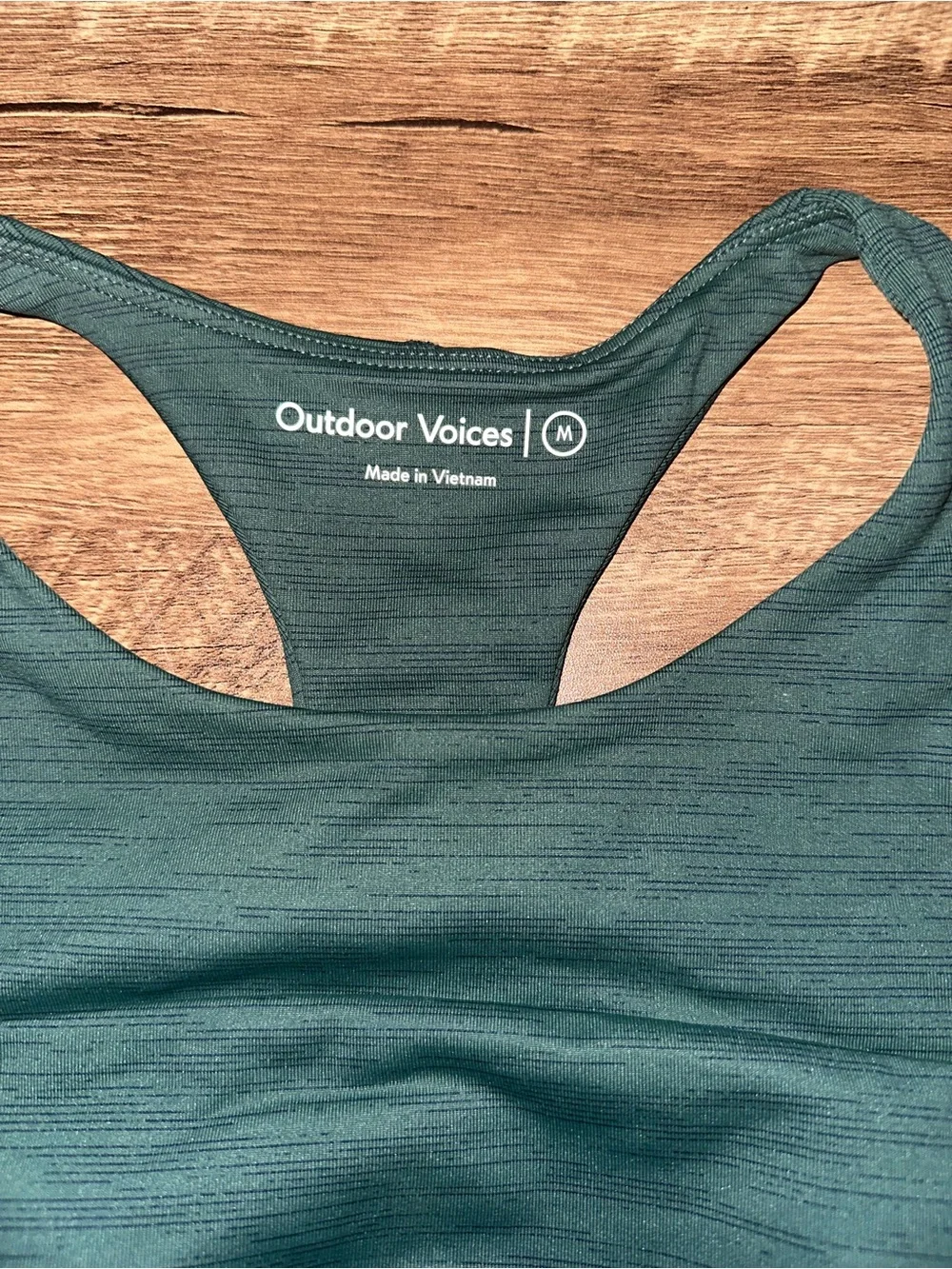 Outdoor Voices Deep Green High-Neck Racerback Sports Bra - Picture 2 of 3